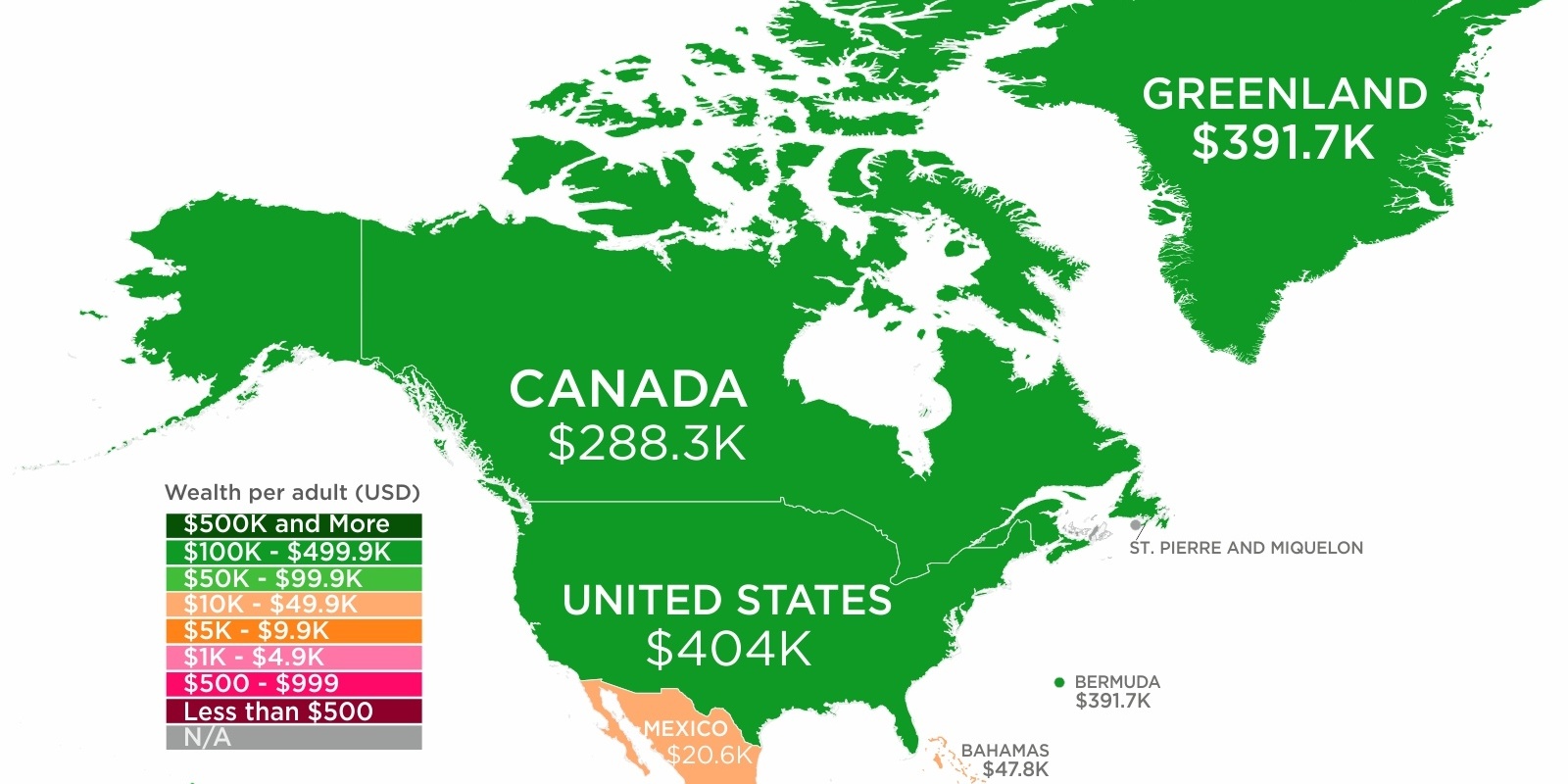 图解：到底哪国人最有钱？看看这张世界财富地图